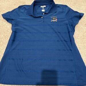 Antiqun brand blue Ryder Cup themed golf polo shirt